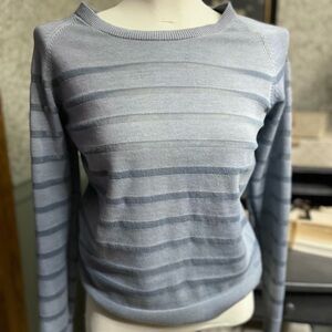 Nike Women's Crew Neck Sweater - Light Blue Stripes